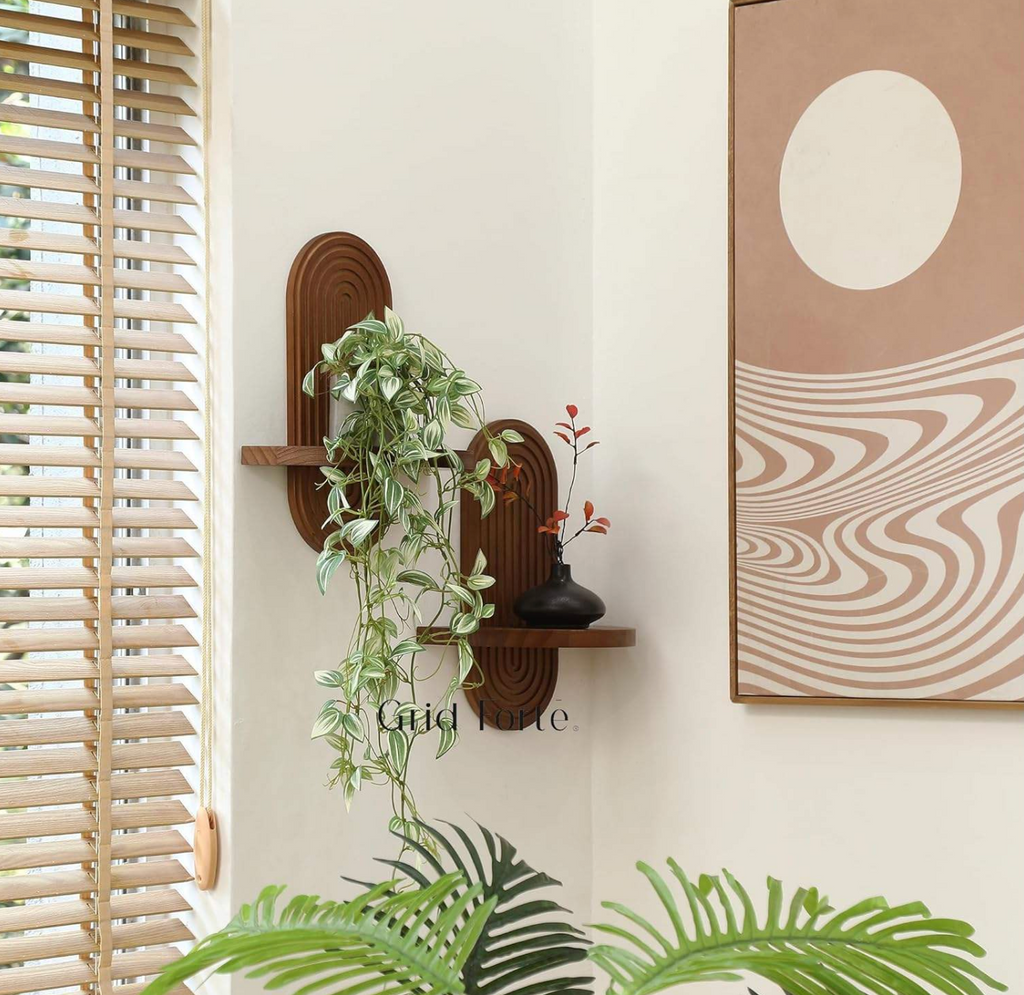 Archeva™ Modern Arched Wood Wall Shelf – Elegant Floating Display Organizer