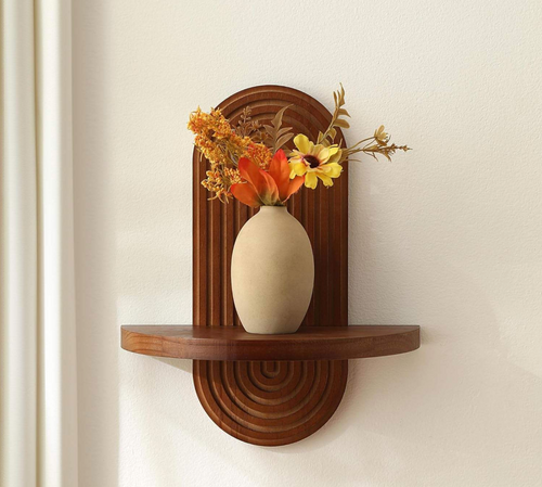 Archeva™ Modern Arched Wood Wall Shelf – Elegant Floating Display Organizer