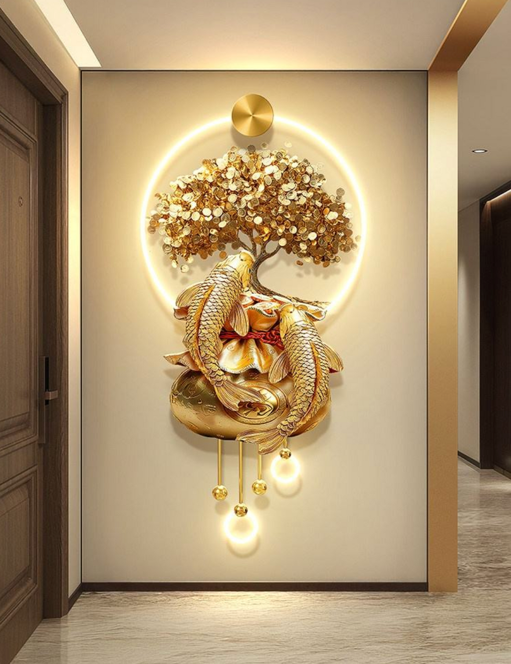 FortunaKoi™ Luxury Koi Fish & Fu Wall Decor – Prosperity-Inspired Statement Art