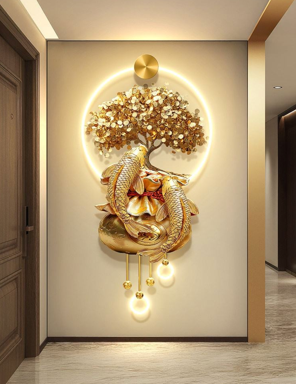 FortunaKoi™ Luxury Koi Fish & Fu Wall Decor – Prosperity-Inspired Statement Art