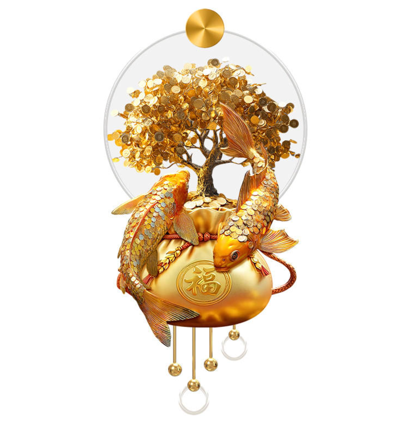 FortunaKoi™ Luxury Koi Fish & Fu Wall Decor – Prosperity-Inspired Statement Art