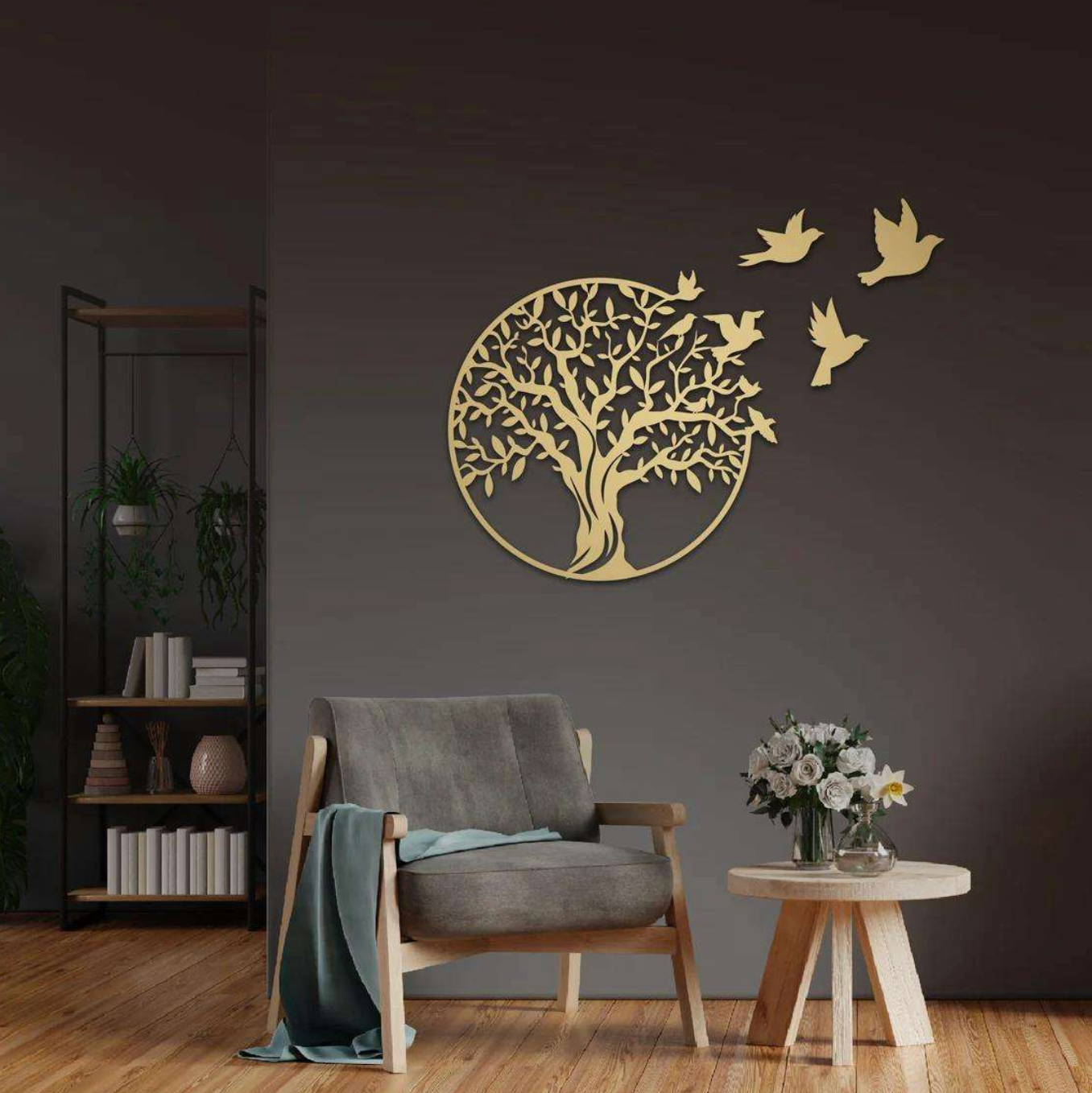 Modern Metal Wall Decor – Elegant Botanical Home Accent